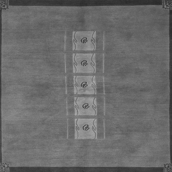 Ahgly Company Indoor Square Abstract Gray Modern Area Rugs, 4' Square