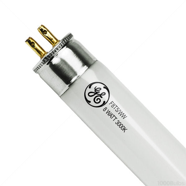 Warm White F8T5//WW 8W T5 12-Inch 3000K Fluorescent Light Bulbs Pack Of 8