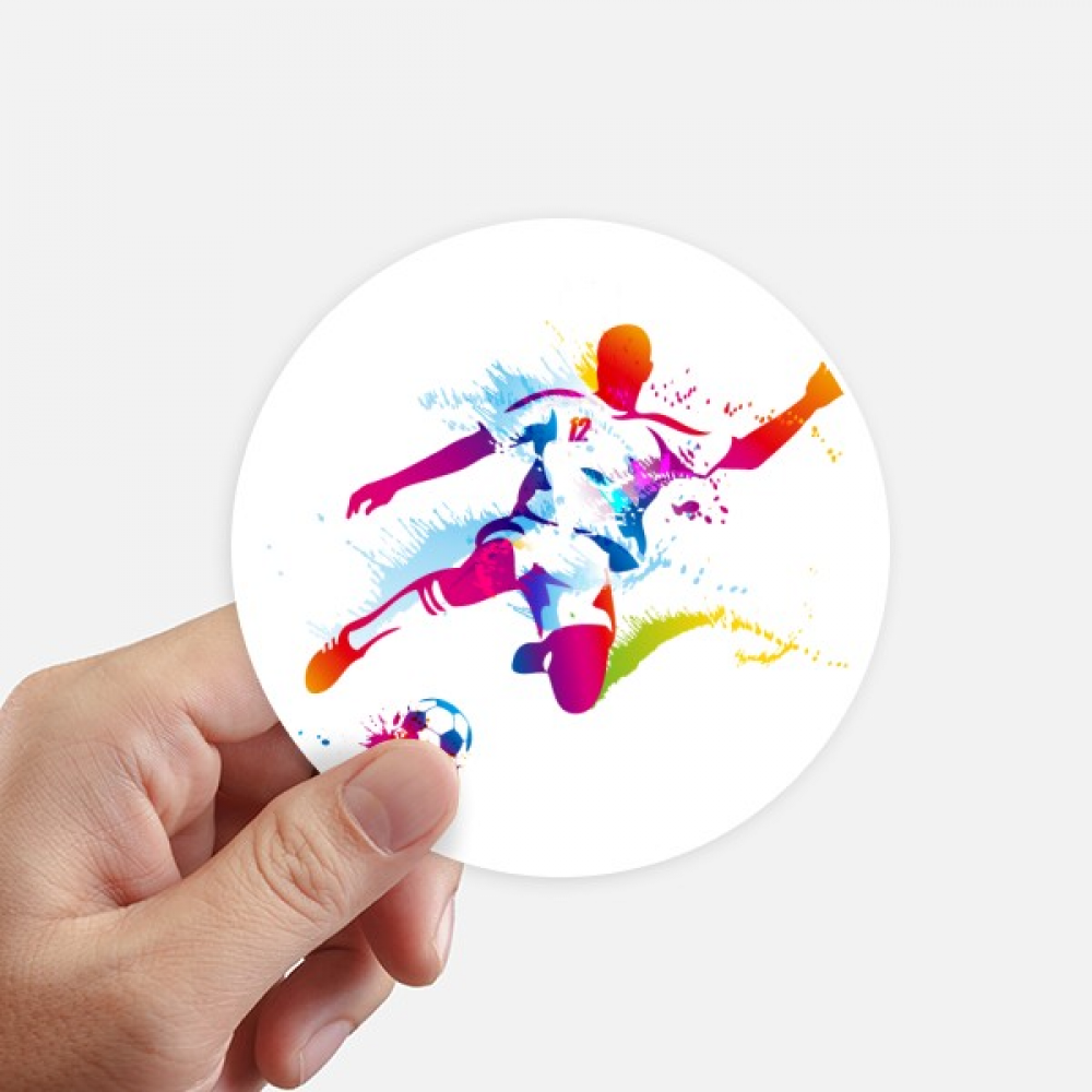 Football Athletes Pattern Sticker Round Wall Suitcase Laptop Label