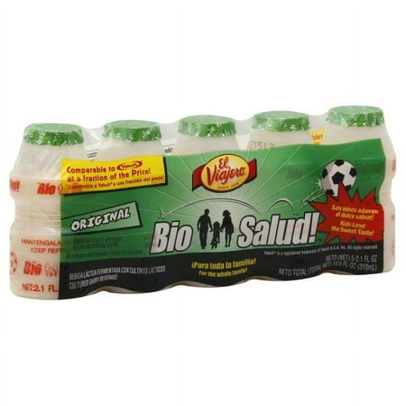 El Viajero BioSalud! Original Cultured Dairy Beverage, 2.1 fl oz, 5 Count Bottles