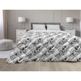 thumbnail image 1 of Abstract Down Alternative Comforter, Curved Monochrome Lines in Surreal Cubism Inspired Art with Geometric Pattern, Microfiber Quilt for All Season, 5 Sizes, Black White, by Ambesonne, 1 of 3