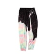 thumbnail image 2 of Women Print Baggy Sweatpants High Waisted Contrast Color Workout Trousers, 2 of 9