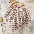 thumbnail image 3 of Baby Girls Crushed Flower Pattern Long Sleeve Casual Dress, 3 of 8
