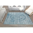 thumbnail image 3 of Freida FY70A Blue Frost Vintage Farmhouse Blue Area Rug, 5'x7', 3 of 5