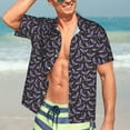 thumbnail image 5 of Picia Bat Purple Gentle Cotton Regular Fit Short Sleeve Casual Hawaiian Shirt for Men-X-Large, 5 of 9