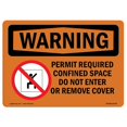 thumbnail image 1 of SignMission OS-WS-A-1218-L-12755 12 x 18 in. OSHA Warning Sign - Permit Required Confined with Symbol, 1 of 1