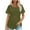 Army Green, variant on Womens Short Sleeve Tops Summer Round Neck Pleated Tunic Shirts Casual Solid Color Loose Lightweight Blouses (Red,XL)
