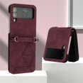 thumbnail image 3 of Allytech for Samsung Galaxy Z Flip 3 Case 2022, Business Style Premium PU Leather Shockproof Protective Case for Men Women Slim Case for Galaxy Z Flip3 2021, Winered, 3 of 6