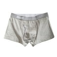 thumbnail image 3 of Jinhomg Mens Soft Cotton Boxer Briefs Lightweight Breathable Elastic Waistband Underwear Letter Print Boxers with Open Fly Prime Big Deal Days Scale Gray S, 3 of 10