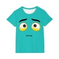thumbnail image 1 of Hauts à Manches Courtes Mignons pour Femmes, T-Shirt Décontracté à Imprimé Couleur Unie, 1 Pce, 1 of 7