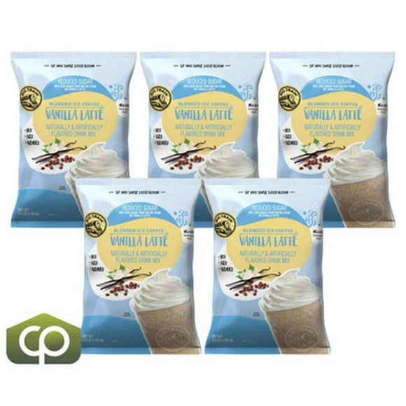 Big Train Reduced Sugar Vanilla Blended Creamy Ice Coffee Mix – Gourmet Arabica Coffee Base & Velvet Madagascar Vanilla Flavor, 3.5 lb. Bulk Bag – Professional 5/Case Master Pack (17.5 lbs. Total)