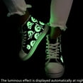 thumbnail image 2 of Women's Luminous Skull Pattern Sneakers, Halloween High Top Skate Shoes, Casual Flat Canvas Trainers, 2 of 4