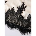 thumbnail image 5 of Champagne A-Line Mid-Length Skirt With Black Lace Trim Elegant Womens Skirt, 5 of 8