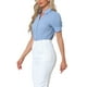 thumbnail image 4 of INSPIRAR CHIC Camiseta de Manga Corta con Botones para Mujeres, Mono de Trabajo, Talla XL, Azul, 4 of 6