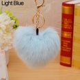 thumbnail image 1 of Naierhg 10cm Faux Fur Ball Pompom Heart Shape Car Phone Keychain Handbag Key Ring, 1 of 8