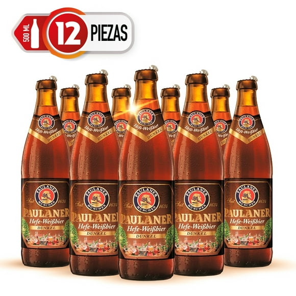 12 Pack Cerveza Paulaner Hefe-weissbier Dunkel 500ml C/u