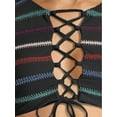 thumbnail image 5 of Time and Tru Women's Printed High Neck Lace Up Swimsuit Top, 5 of 6