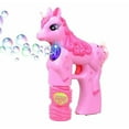 thumbnail image 2 of Haktoys Unicorn Bubble Shooter Gun | Battery Operated Bubble Blaster Toy with LED Flashing Lights for Toddlers and Kids | Parent-Friendly Noise-Free Design, Extra Refill Bottle (Batteries, 2 of 5