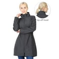 thumbnail image 5 of Off Road Ventures Women's Softshell Jacket, Fleece Lined Waterproof Rain Jacket Lightweight Windbreaker Long Warm Coat With Removable Hood, 5 of 8
