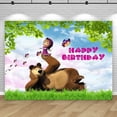 thumbnail image 4 of Fondo de fotografía para niña Masha y el oso, fondo para fotografía de fiesta de cumpleaños infantil, pancarta decorativa para baby shower, póster de vinilo, 4 of 5