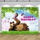 thumbnail image 4 of Fondo de fotografía para niña Masha y el oso, fondo para fotografía de fiesta de cumpleaños infantil, pancarta decorativa para baby shower, póster de vinilo, 4 of 5