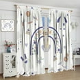 thumbnail image 3 of Boho Rainbow Curtains, Cute Cartoon Blue Rainbow Star Rocket Prints Blackout Rod Pocket Window Treatments Drapes for Baby Boy''s Room Living Room Nursery42x63in, 3 of 6