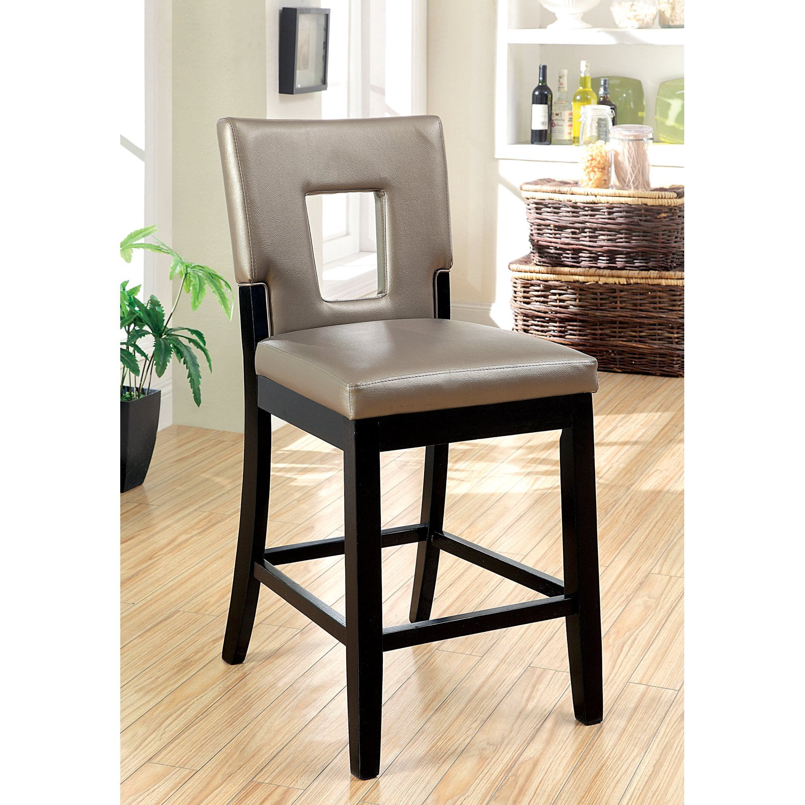 Furniture Of America Vanderbilte 2 Piece Counter Height Open Back Furniture Of America Vanderbilte 2 Piece Counter Height Open Back Dining Chairs Black Com