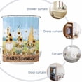thumbnail image 5 of Gnome Sunflower Shower Curtain, Daisy Hello Summer Brown Wood Grain Farm Waterproof Shower Curtain Set with 12 Hooks Lightweight Bath Curtains Fabric Bathroom Decor 72x84 Inches, 5 of 6