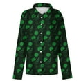 thumbnail image 4 of St Patricks Day Button Down Shirts for Women Lucky Charms Shirt Lucky Shamrock Shirt Loose Holiday Outfits Long Sleeve V Neck Collared Tops Green Day T Shirt Collared Dressy Blouses Business Blouses, 4 of 5