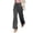 Dark Gray, variant on Women's High Waisted Wide Leg Pants, Single Breasted Office Trousers with Side Pockets, Structured Drape Casual Suit Pants for Work and Business Casual Black S