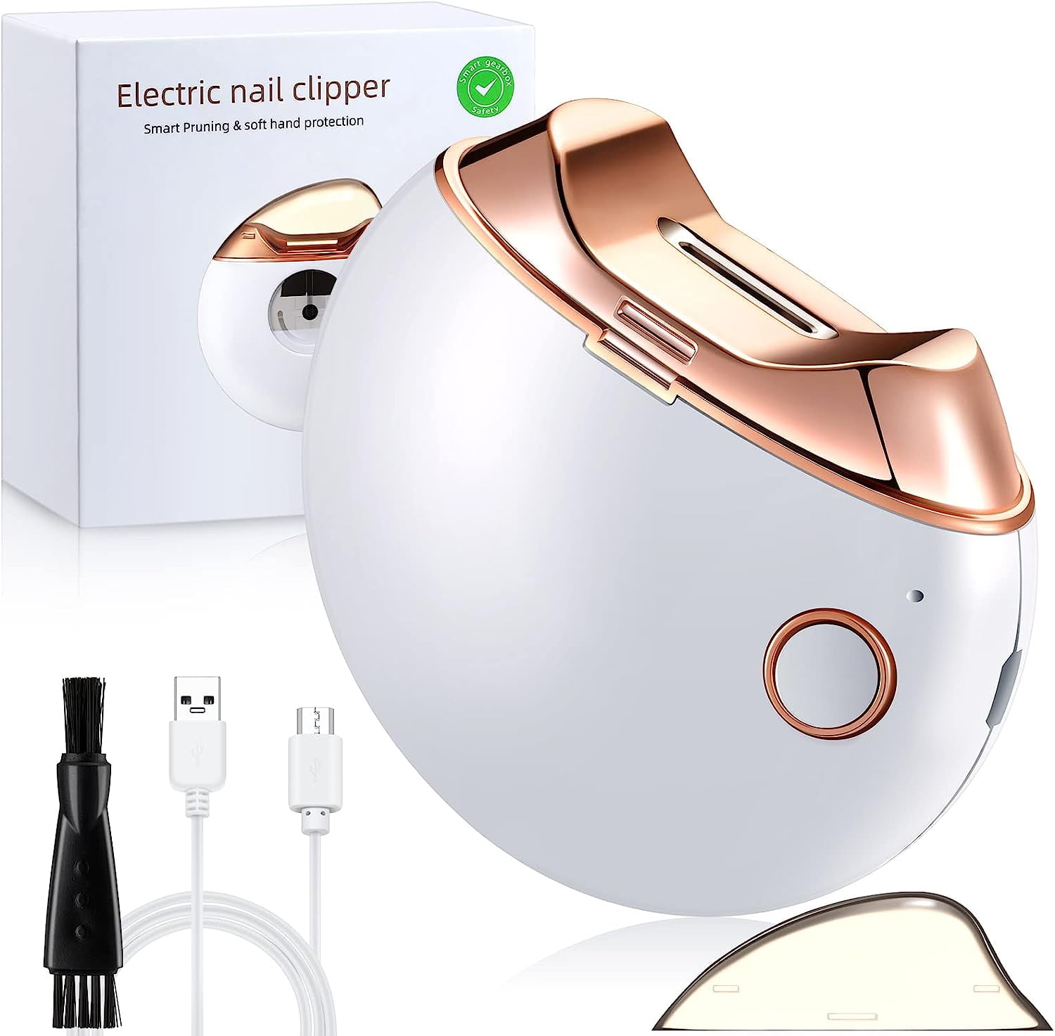 Automatic Nail Clipper, Electric Nail Clippers Safety Fingernail Cutter and Filer Rechargeable