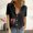 Black womens tops, variant on Summer Saving Wycnly Cute Tops for Women Plaid Heart Print V-Neck Short Sleeve T shirts Summer Casual Button Down Lapel Cotton Linen Cardigan Blouses Blue M Under $5