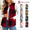 Wine, variant on Women's Plaid Fleece Vest, Crew Neck Sleeveless Cardigan Tops, Winter Warm No Hood Outerwear Vests with Pockets