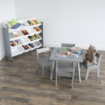 Humble Crew Modern Wood Child Table and 4 Chairs Set, Grey