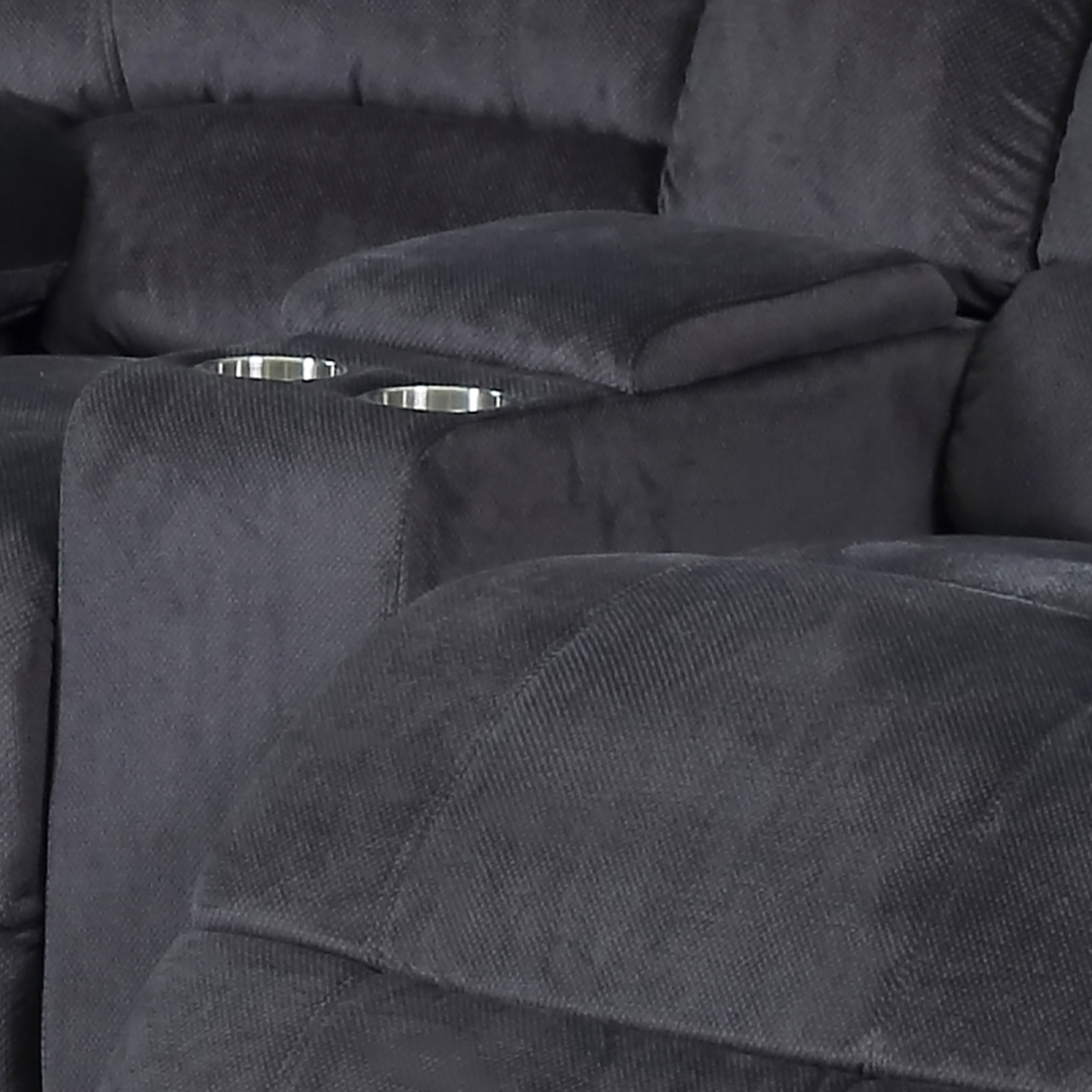 AC Pacific Kevin Grey Reclining Living Room2-Seat Love Seat with Console