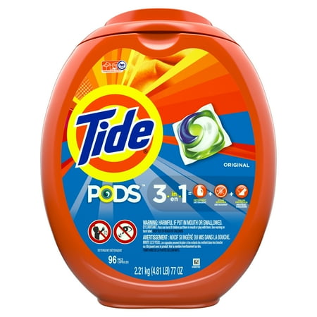 Tide PODS Liquid Laundry Detergent Pacs, Original, 96