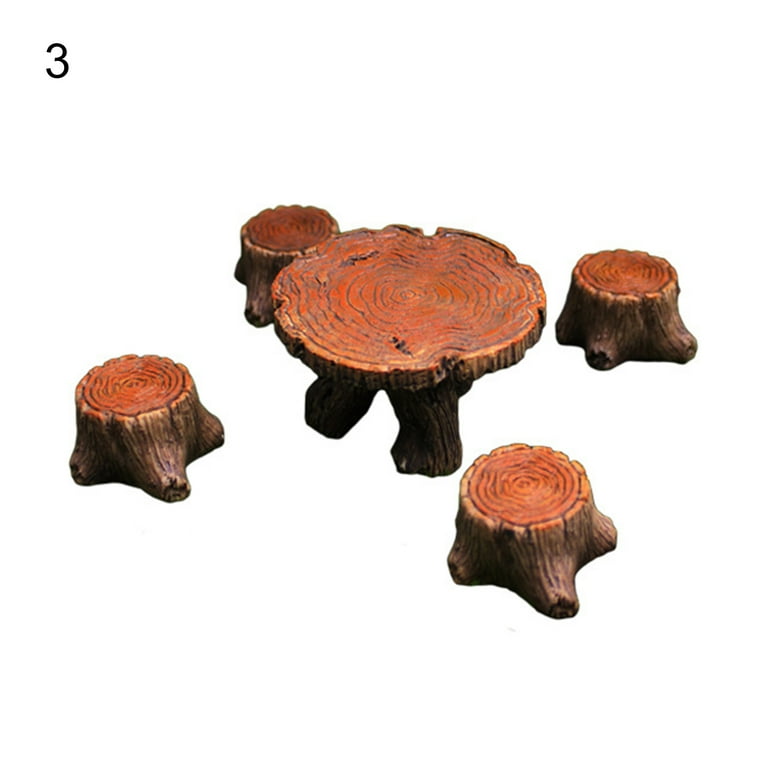 Fairy Garden Miniature Tree Stump Wood Stool Outdoor Dollhouse Landscape Decor Fairy Garden Miniature Tree Stump Wood Stool Outdoor Dollhouse Landscape Decor