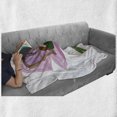 thumbnail image 6 of Mermaid Soft Flannel Fleece Throw Blanket, Little Mermaid with Blonde Hair Playing Harp Fairy Tale Romance Art Illustration, Cozy Plush for Indoor and Outdoor Use, 60" x 80", Pink Green, by Ambesonne, 6 of 6