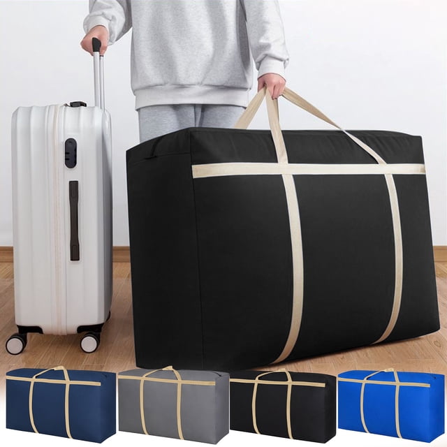Fiudx Bolsa de Almacenamiento Grande, de Tela Reforzada, Impermeable y Fácil de Limpiar, Gruesa y Duradera, Organizador de Ropa y Colchas, Ideal para Armarios Domésticos, 110 X 60 X 35 Cm.