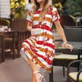thumbnail image 3 of Lsque Red Lobster Print Women's Casual Dress T-Shirt Summer Short Sleeve Scoop Neck Swing Dresses, 3 of 6