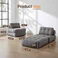 thumbnail image 3 of Home Folding Sofa Bed, Portable Convertible Floor Couch for Adult W/Pillow Sleeper Sofa & Back Support, Foldable Chair Bed Mattress Comfort Floor Sofa Sleeper Chair for Living Room,Dark Gray,Single, 3 of 9
