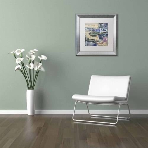 Trademark Fine Art 'Cap Cream Blue' Canvas Art by Nick Bantock, White Matte, Silver Frame