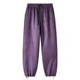 thumbnail image 2 of OJinShaWanO Black Sweatpants Men's Casual Pants Solid Color Suede Straight Pants and Pants, 2 of 4