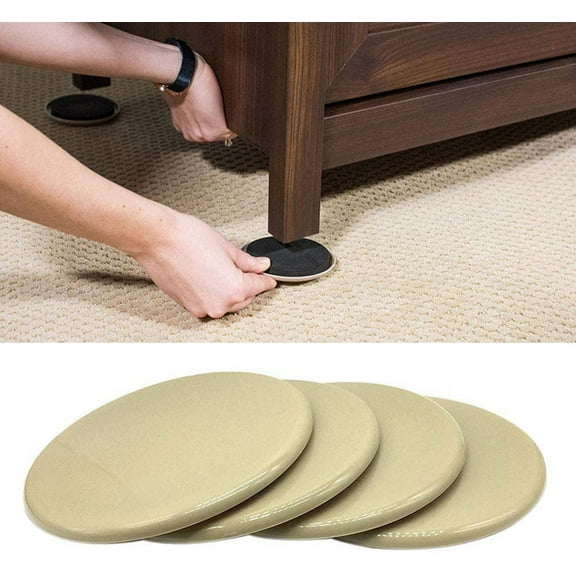 Namzi Round Furniture Sliders, 8 pcs Reusable Furniture Moving Pad, Furniture Glider Mover for Quickly and Easily Moving Heavy Furniture on the Floor Carpet Surface