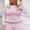Pink, variant on Plus Women's Long Sleeve Round Neck Ruched Fitted Plain T-Shirt