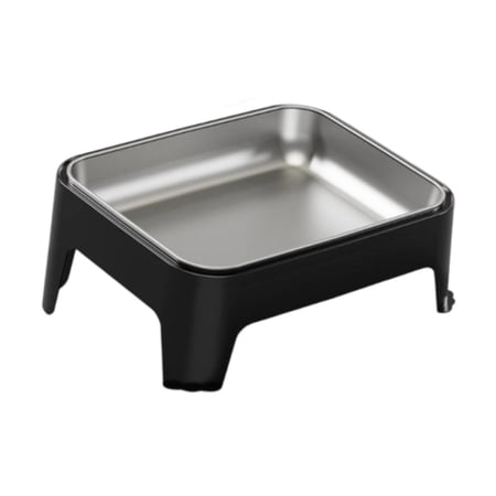 CarpNettore Elevated Dog Bowl 15 degree Tilted Dechatable Large Capacity Non Slip Raised Dog Food black