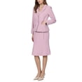 thumbnail image 4 of INSPIRE CHIC Women's 2 Piece Skirt Suit Set 2025 Trendy Work Blazers and Fishtail Pencil Skirts M Pink, 4 of 5
