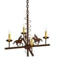 thumbnail image 3 of Meyda Tiffany 163306 Cowboy 4 Light 26" Wide Taper Candle Style Chandelier - Rust, 3 of 5