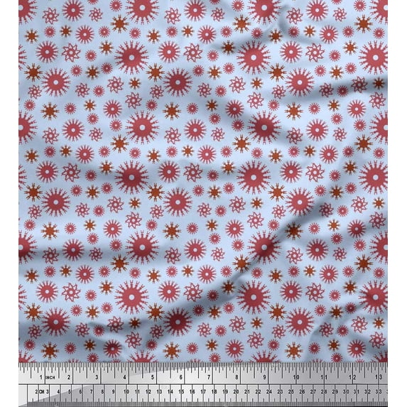 Soimoi Cotton Poplin Fabric Artistic Floral Decor Fabric Printed Yard 42 Inch Wide