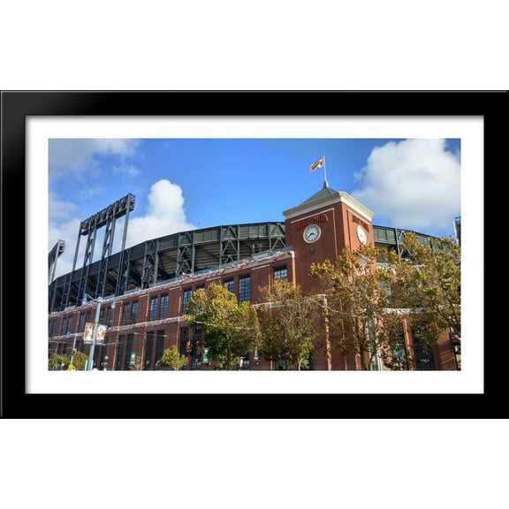AT&T Park 40x24 Large Black Wood Framed Print Art - Home of the San Francisco Giants